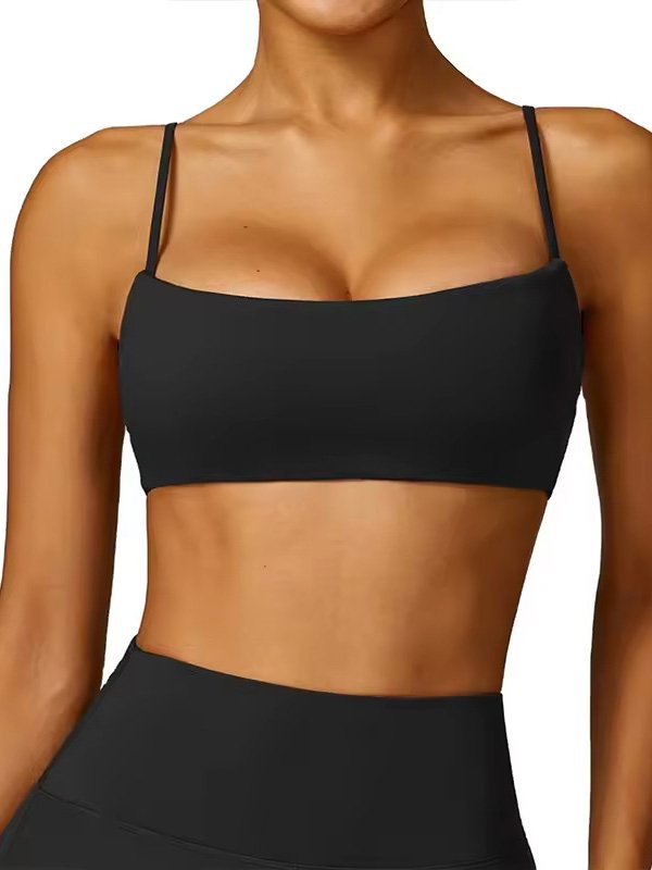 Black Strappy Yoga Bra