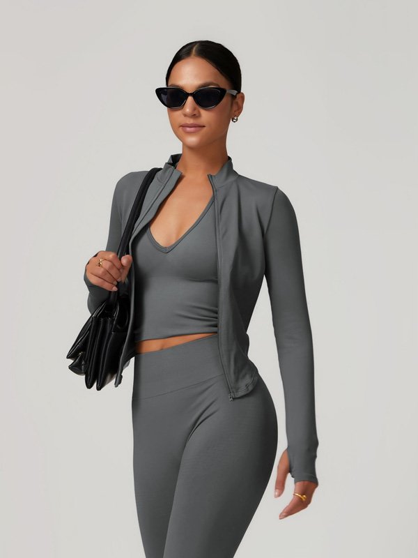 Sleek Charcoal Activewear Jacket