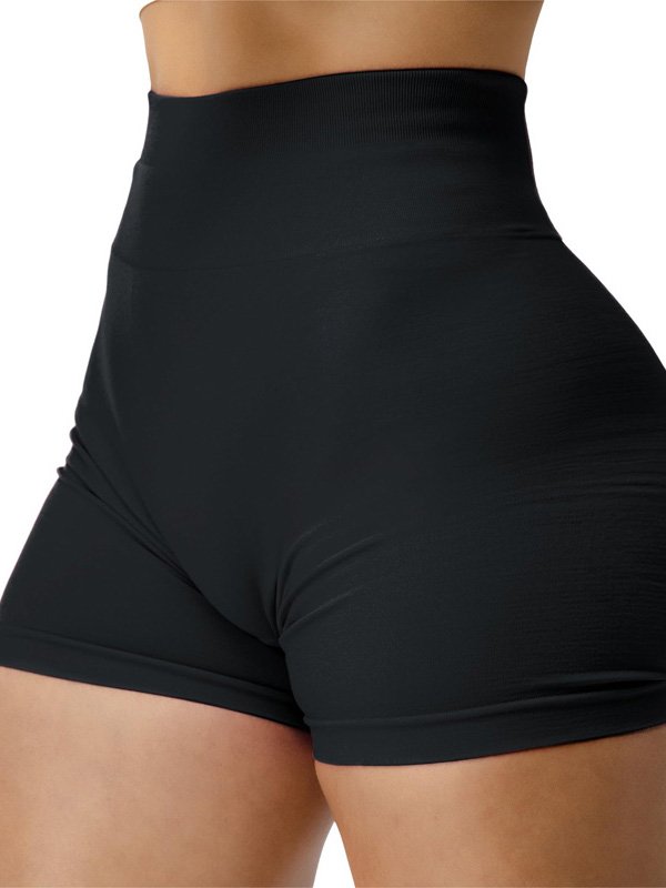 Seamless Black Yoga Shorts