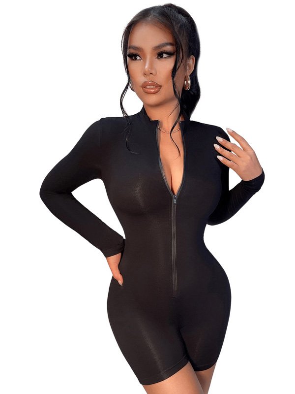 Sleek Black Zip Jumpsuit