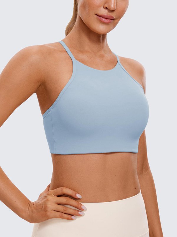 Light Blue High Neck Bra