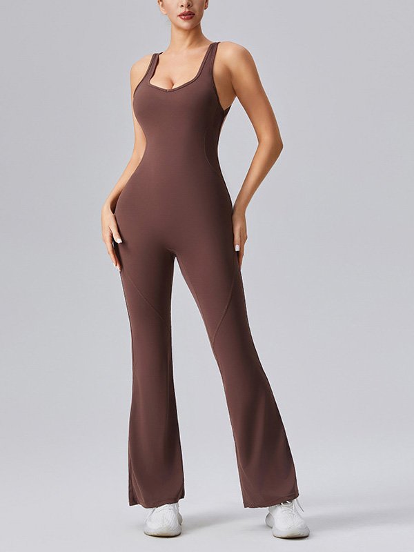 Brown Flare Workout Suit