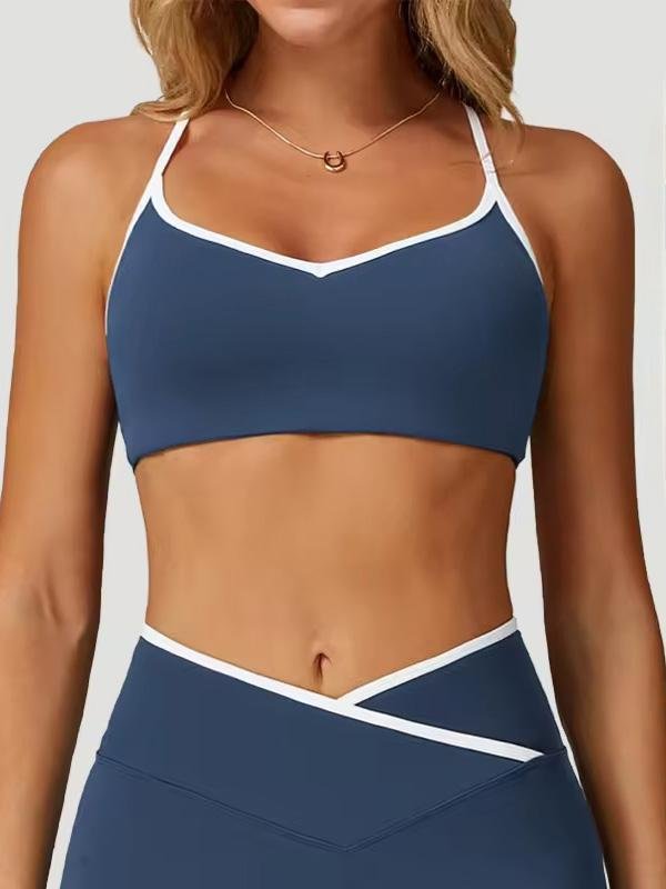 Navy Contrast Trim Bra
