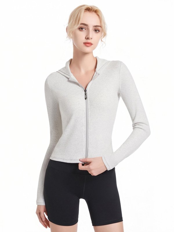 Soft Heather Zip-Up Running Jacket