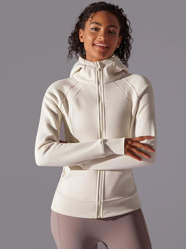 Ivory Sculpted Active Hoodie