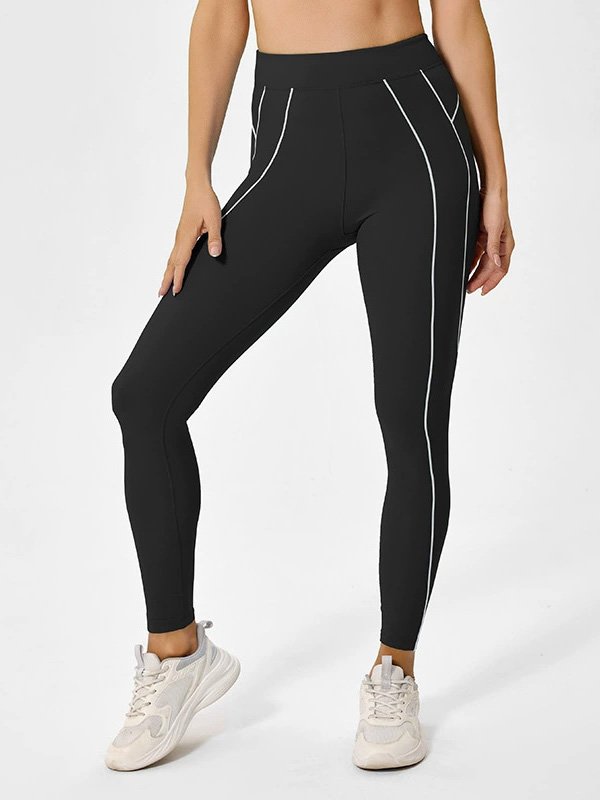 Black Leggings with Piping