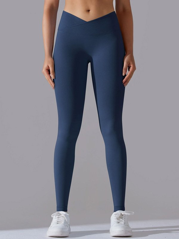 Navy Blue Crossover Leggings