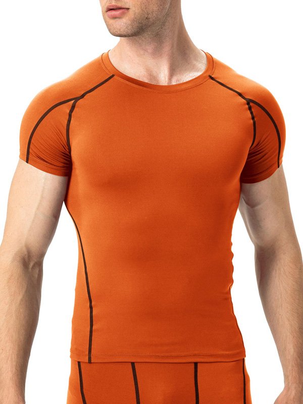 Orange Fitted Compression Shirt