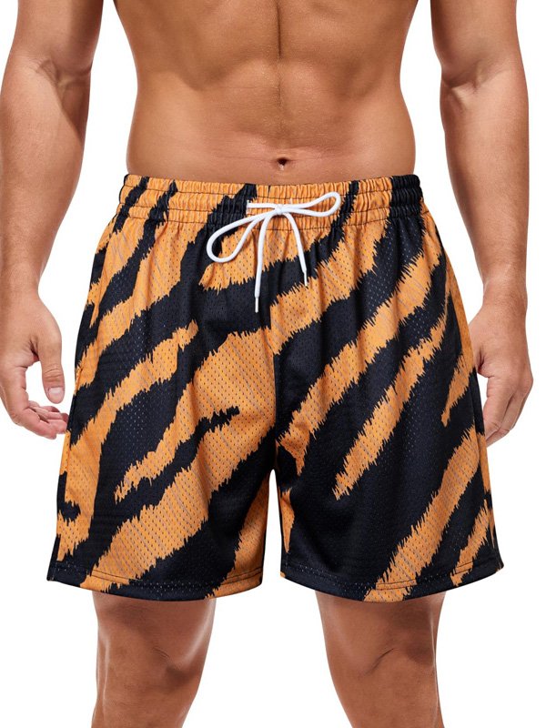 Tiger Stripe Mesh Gym Shorts