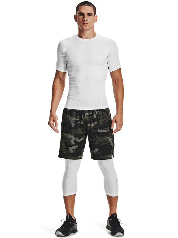 White Compression Top & Camo Shorts
