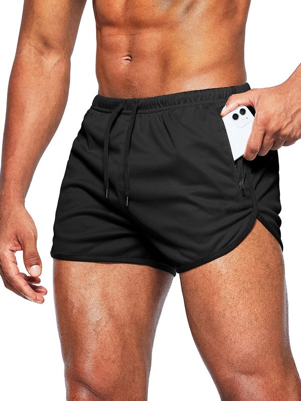 Black Split Shorts with Pocket