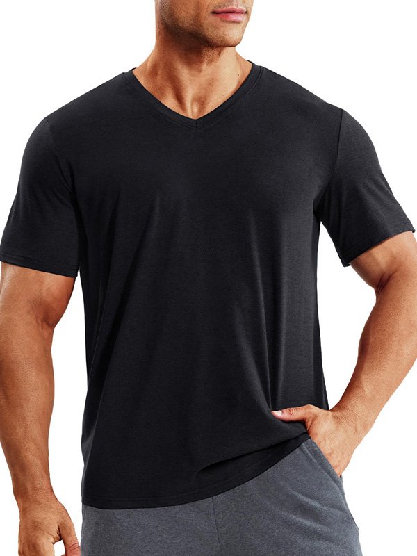 Black V-Neck Compression Tee