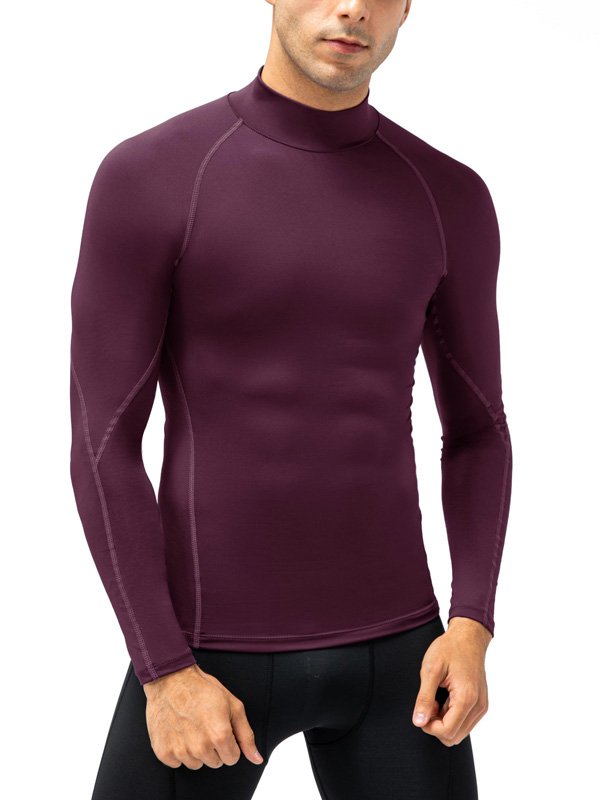 Wine Red Fitted Compression Shirt