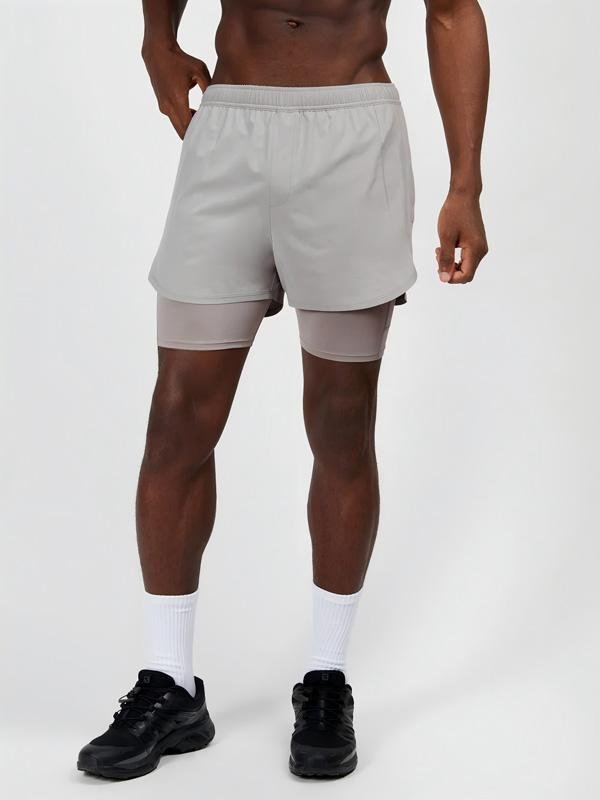 Light Gray Split Hem Shorts