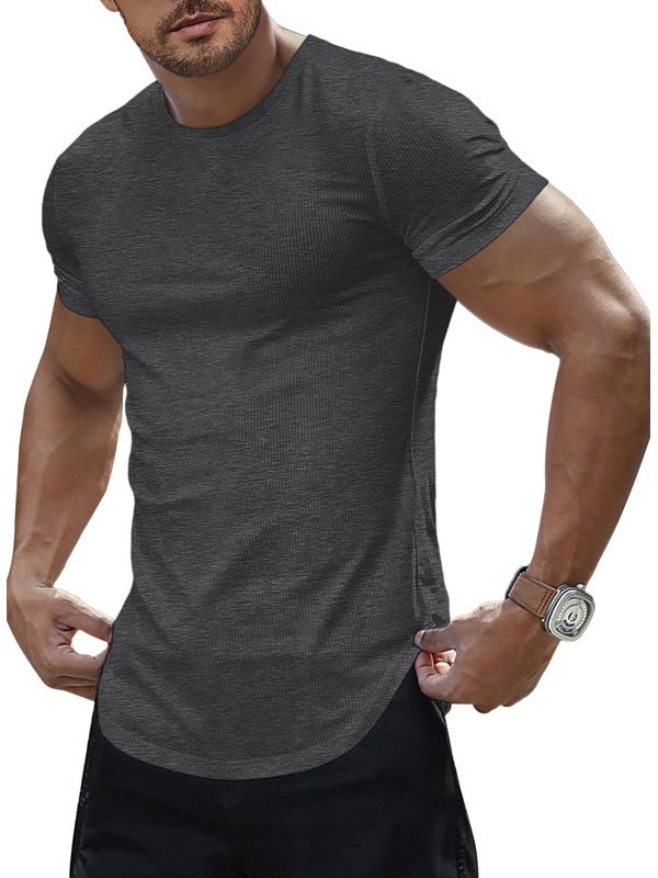 Charcoal Fitted Muscle T-Shirt