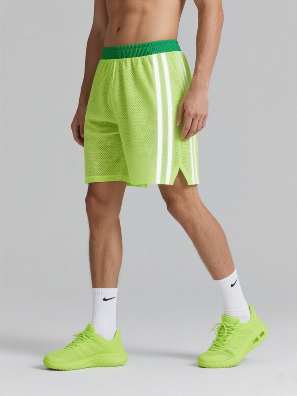 Neon Green Mesh Shorts