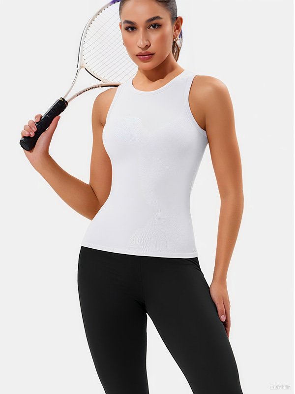 White Tennis Racerback Tank