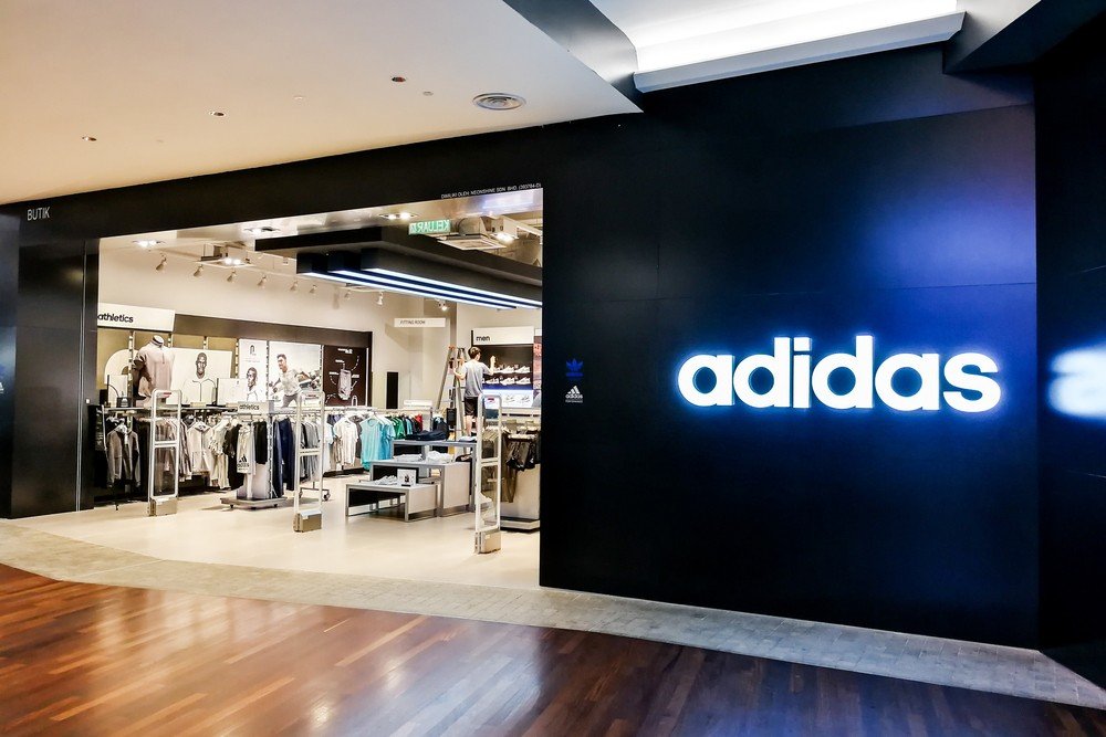 Modern adidas store interior view