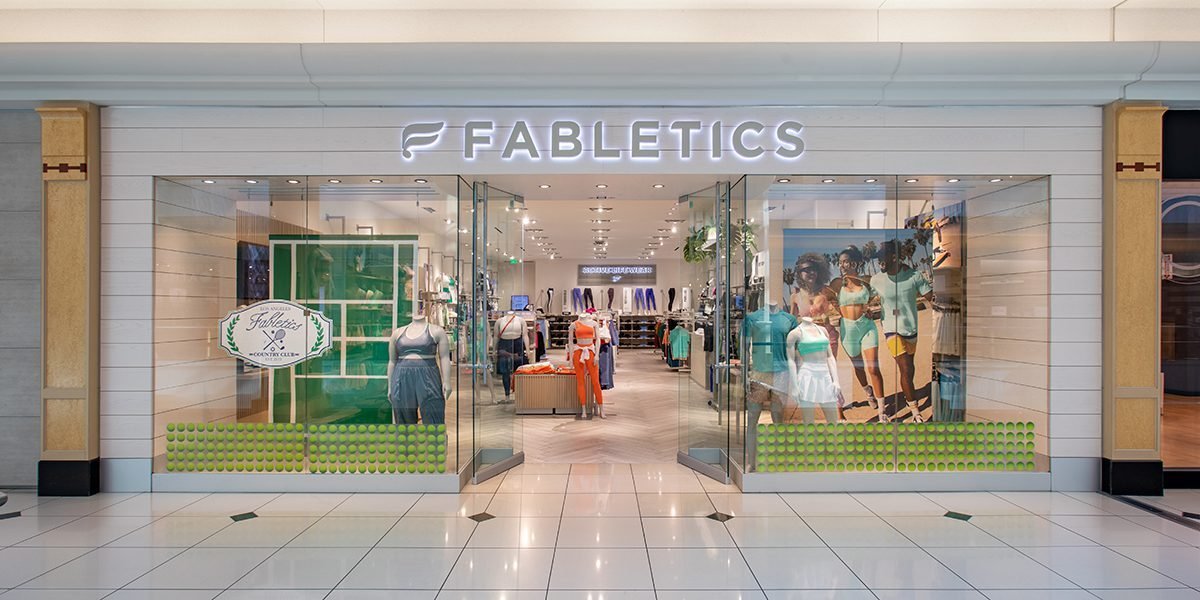Fabletics store with summer collection display