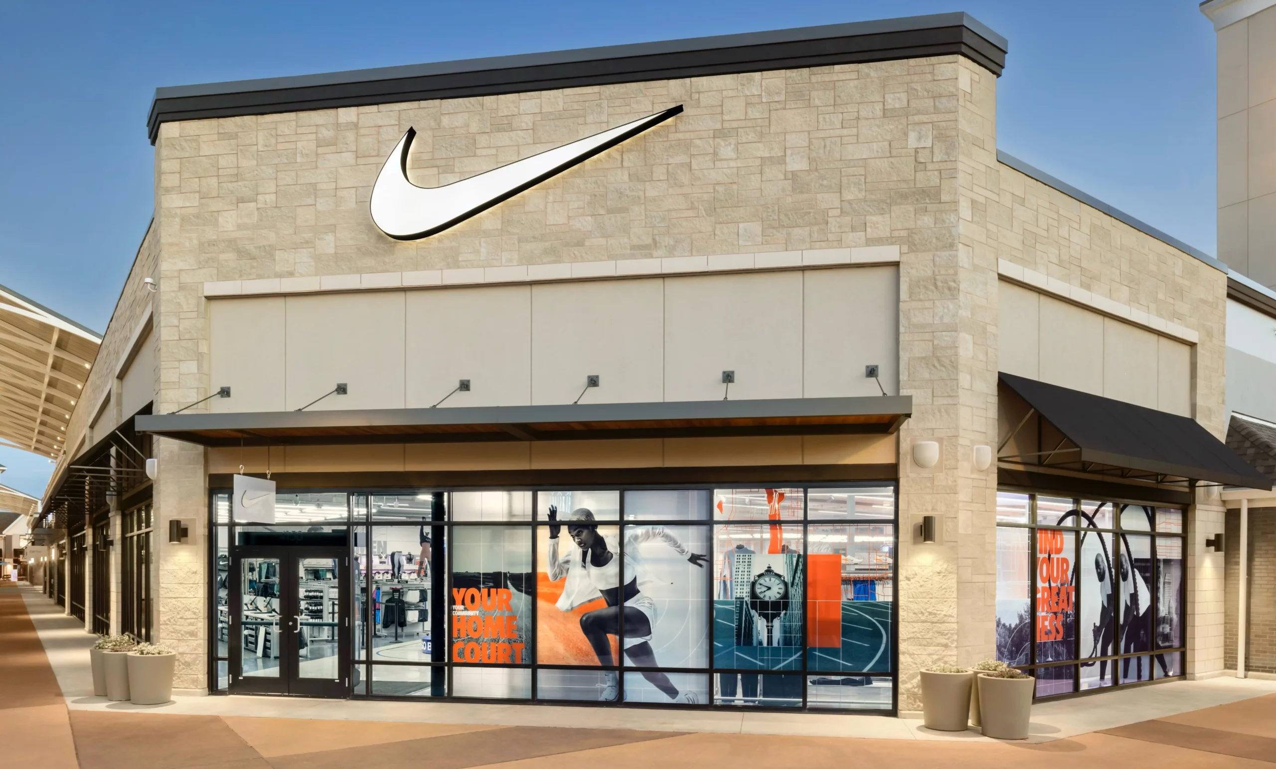 Modern sportswear store exterior