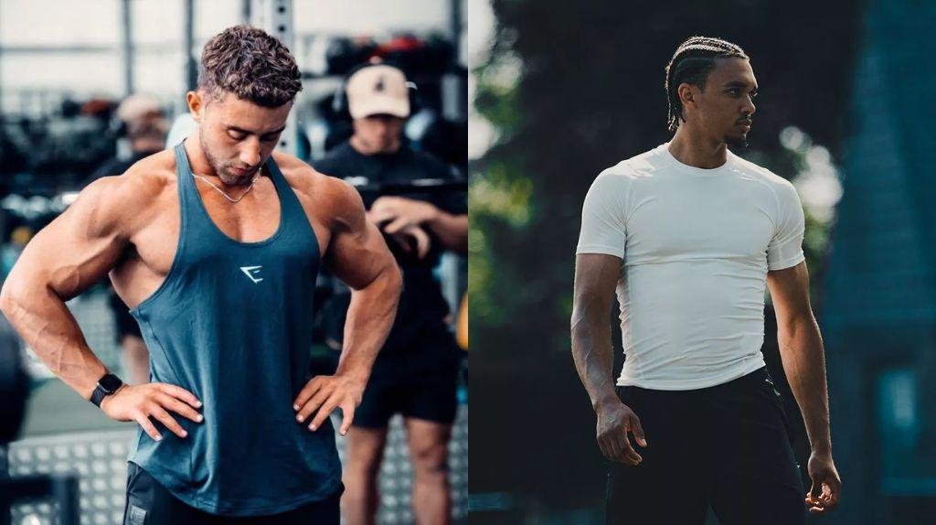Men wearing Gymshark workout clothing