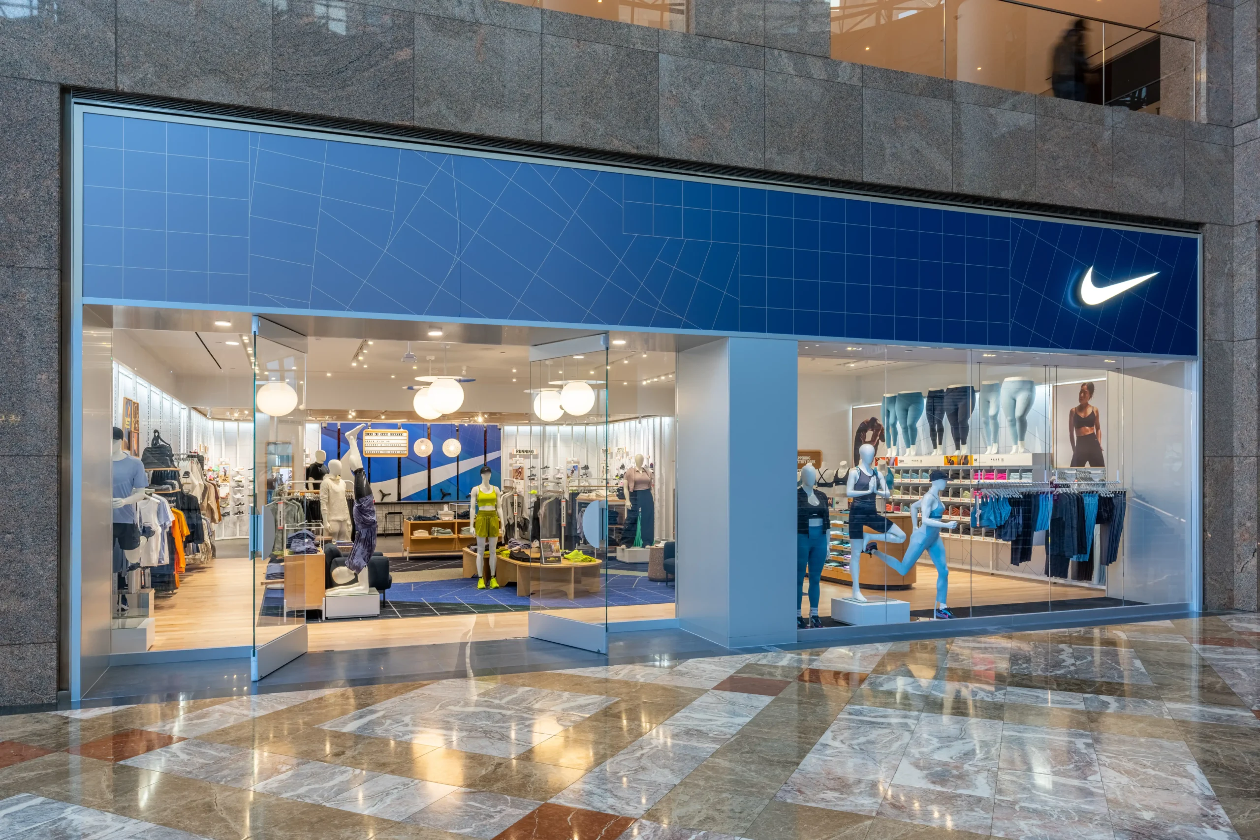 Nike display in a minimalist store